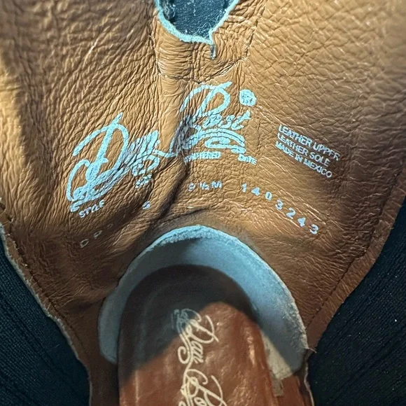 Dan Post Western Ankle Boots Women’s 9.5 Black Leather w/ Silver Inlay Cowboy - Picture 9 of 9